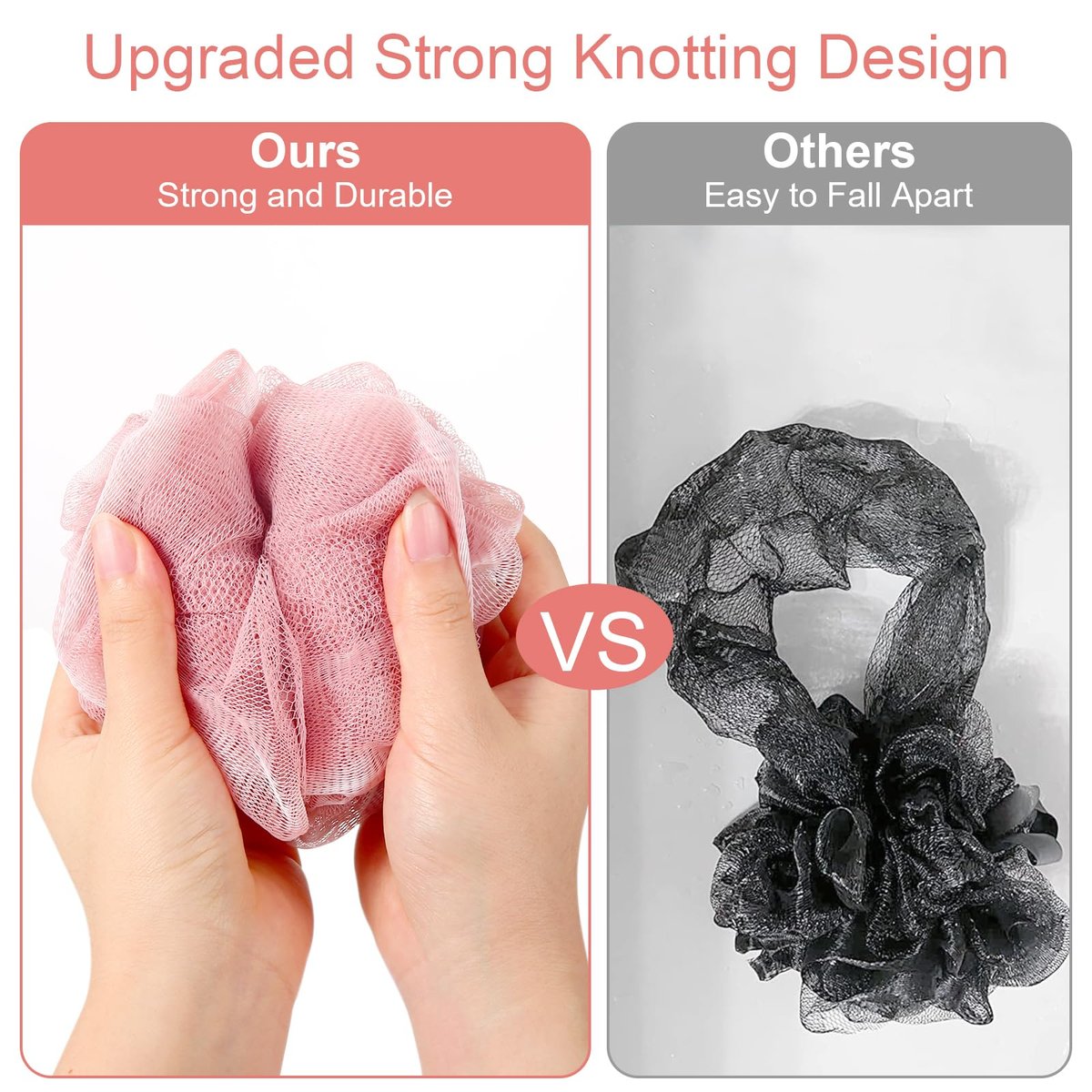GoWorth Loofah Sponge Pack of 4 – Deep Cleansing Body Scrubber for Shower, Exfoliating Bath Sponge with Handle for Women and Men - görsel 13