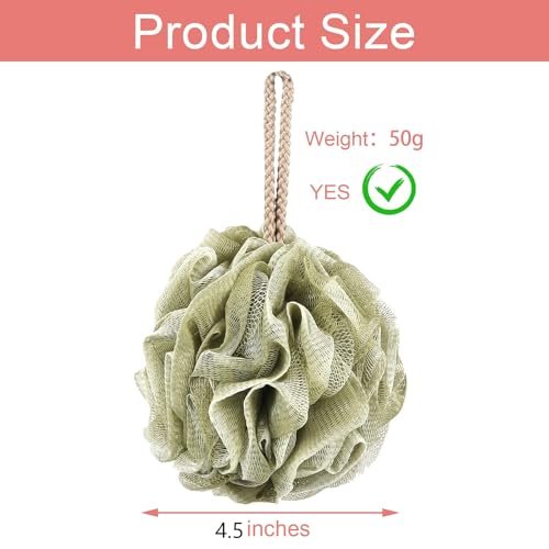 GoWorth Loofah Sponge Pack of 4 – Deep Cleansing Body Scrubber for Shower, Exfoliating Bath Sponge with Handle for Women and Men - görsel 4