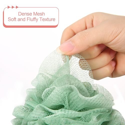 GoWorth Loofah Sponge Pack of 4 – Deep Cleansing Body Scrubber for Shower, Exfoliating Bath Sponge with Handle for Women and Men - görsel 6