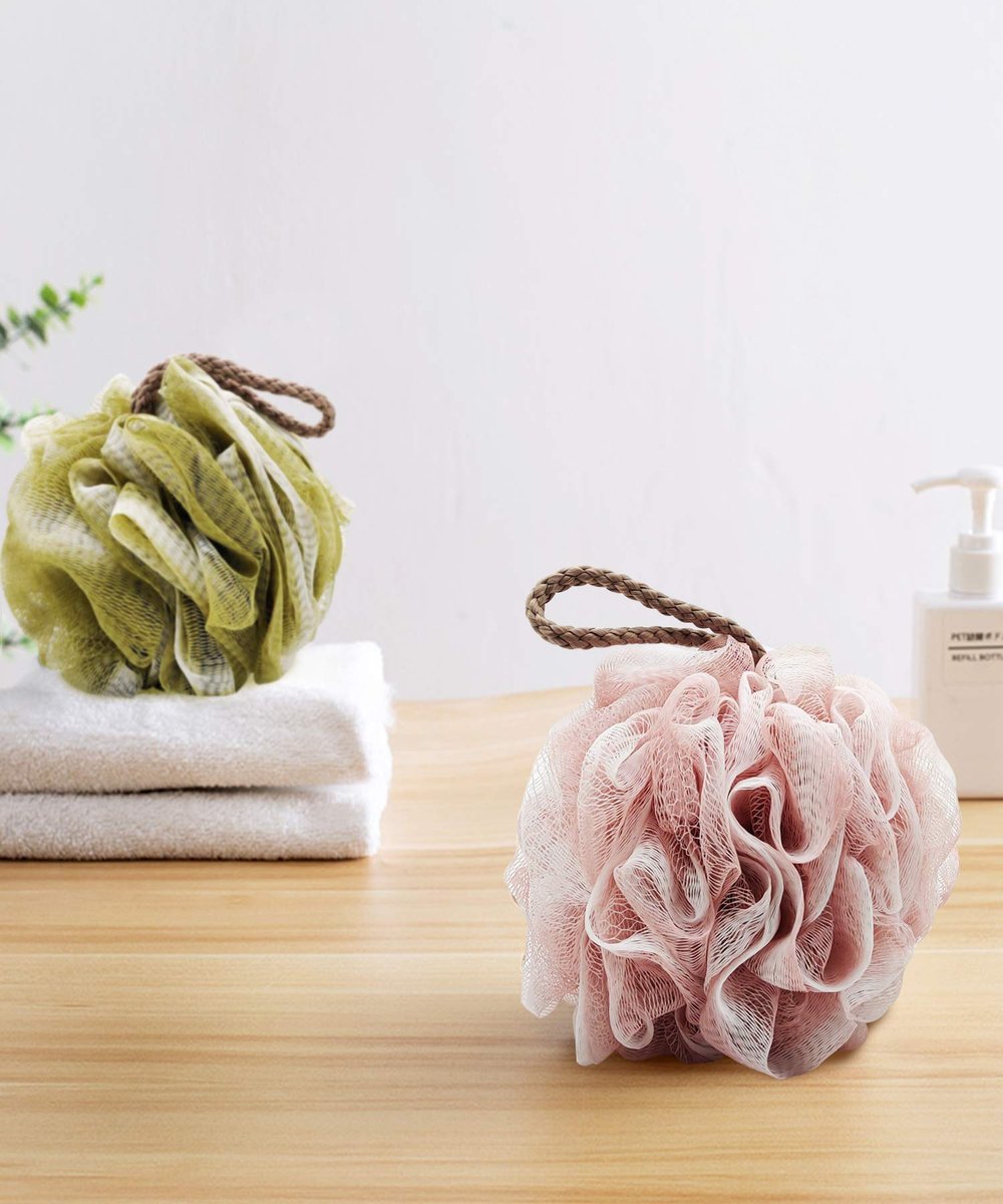 GoWorth Loofah Sponge Pack of 4 – Deep Cleansing Body Scrubber for Shower, Exfoliating Bath Sponge with Handle for Women and Men - görsel 17