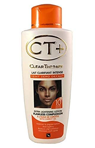 CT+ Clear Therapy Extra Lightening Lotion with Carrot Oil - 250ml (8.5 Fl Oz) for Dry & Eczema-Prone Skin