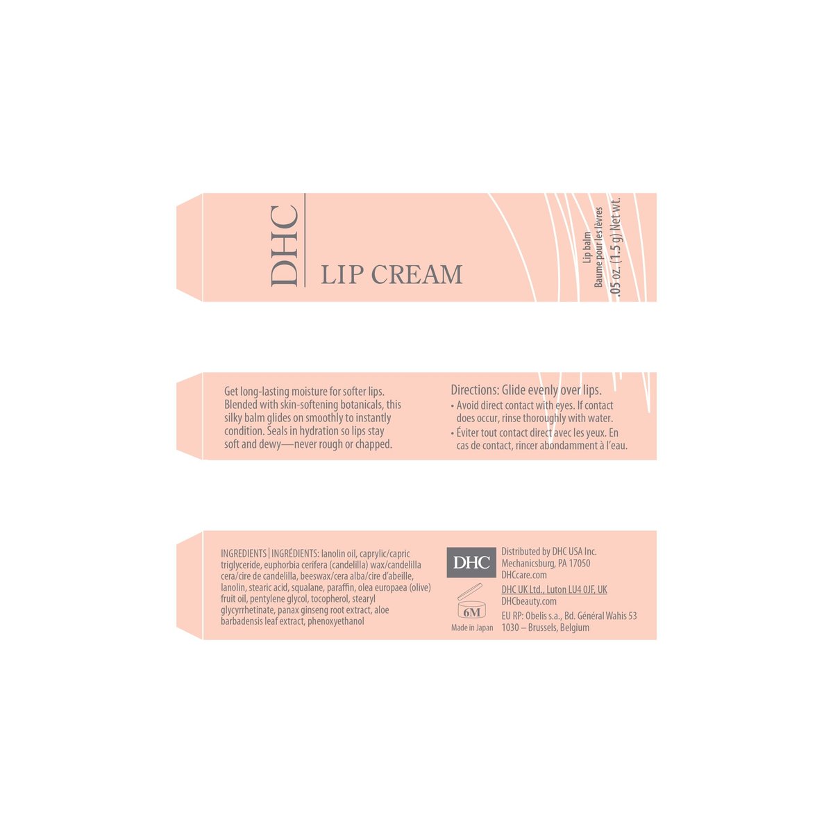 DHC Deep Cleansing Oil & Lip Cream Set - 2 Piece Fragrance-Free Makeup Remover & Moisturizer for All Skin Types Avelisse