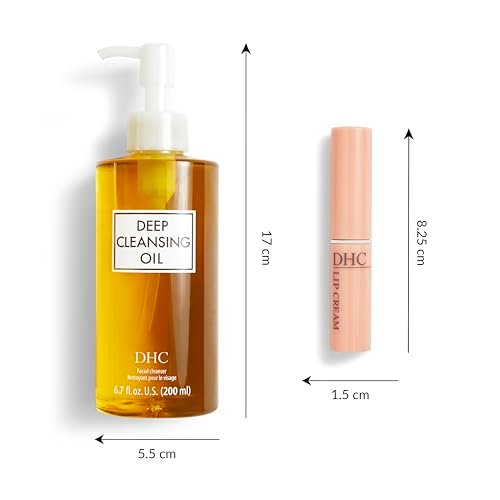 DHC Deep Cleansing Oil & Lip Cream Set - 2 Piece Fragrance-Free Makeup Remover & Moisturizer for All Skin Types Avelisse