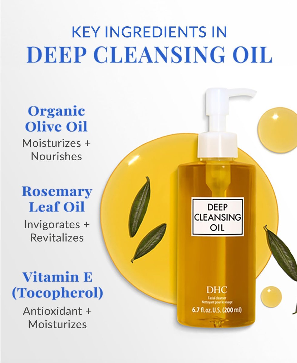 DHC Deep Cleansing Oil & Lip Cream Set - 2 Piece Fragrance-Free Makeup Remover & Moisturizer for All Skin Types Avelisse