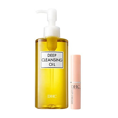 DHC Deep Cleansing Oil & Lip Cream Set - 2 Piece Fragrance-Free Makeup Remover & Moisturizer for All Skin Types Avelisse