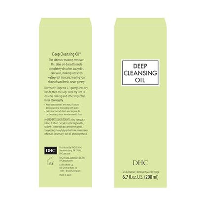 DHC Deep Cleansing Oil & Lip Cream Set - 2 Piece Fragrance-Free Makeup Remover & Moisturizer for All Skin Types Avelisse