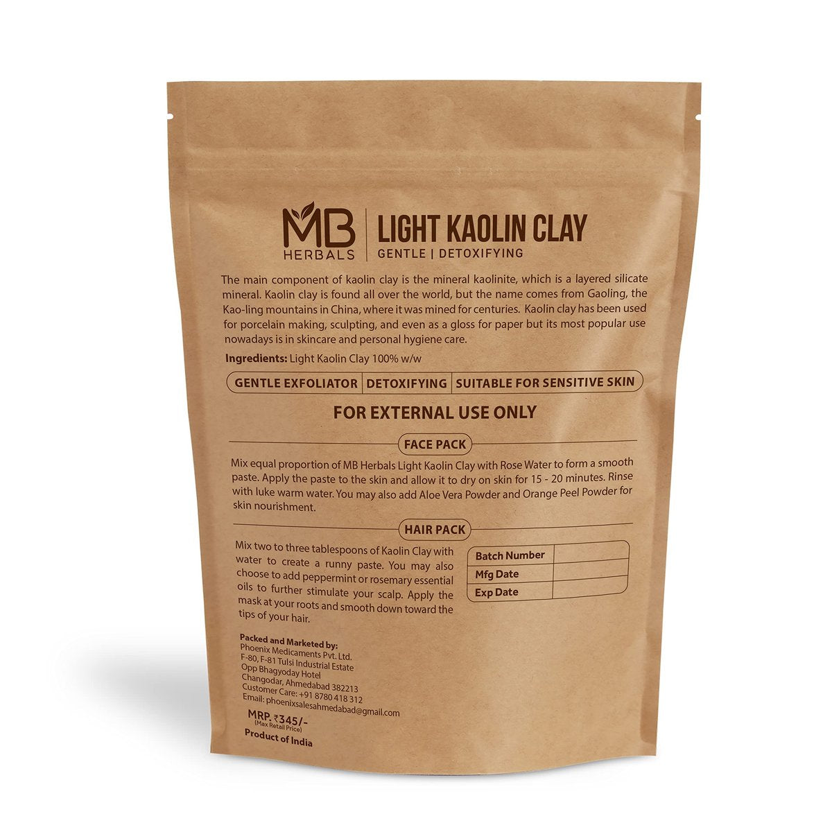 MB Herbals Light Kaolin Clay 8.81 oz (250g) – Pure White Kaolin Clay Powder for Face Masks, Soaps & DIY Skincare - görsel 3