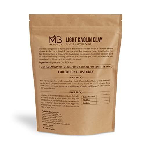 MB Herbals Light Kaolin Clay 8.81 oz (250g) – Pure White Kaolin Clay Powder for Face Masks, Soaps & DIY Skincare - görsel 4