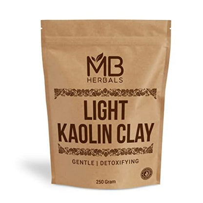 MB Herbals Light Kaolin Clay 8.81 oz (250g) – Pure White Kaolin Clay Powder for Face Masks, Soaps & DIY Skincare