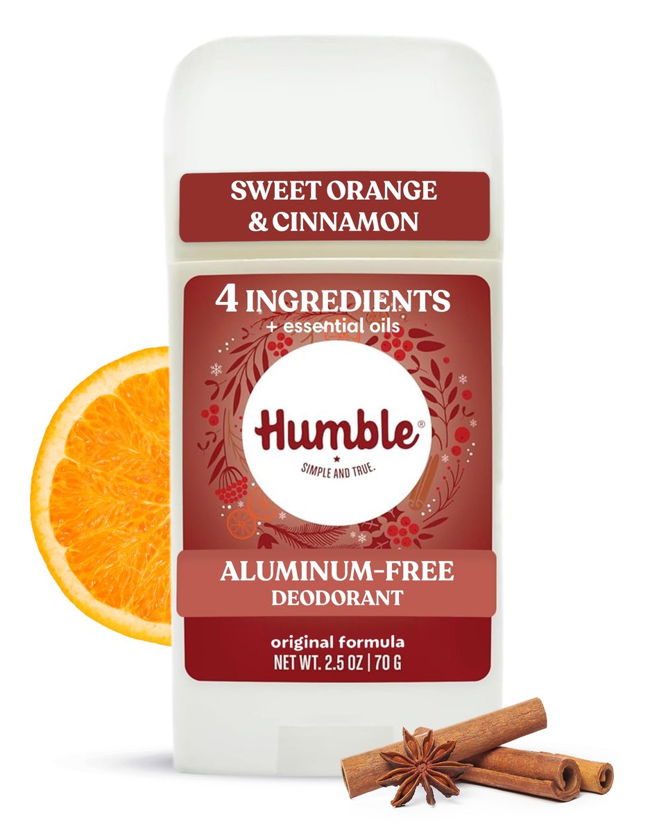 Humble Aluminum-Free Deodorant Stick - Sweet Orange & Cinnamon - Natural Long-Lasting Odor Control for Women & Men - görsel 1