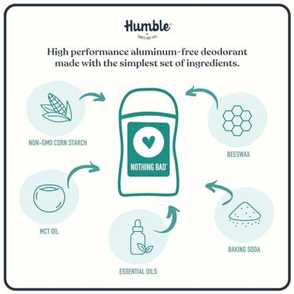 Humble Aluminum-Free Deodorant Stick - Sweet Orange & Cinnamon - Natural Long-Lasting Odor Control for Women & Men
