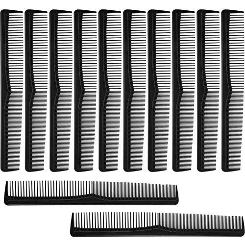 Boao 12-Piece Black Hair Combs Set – Fine & Wide Tooth Cutting Combs for Barber, Stylist, Salon, Men & Women – Pocket Size - görsel 2