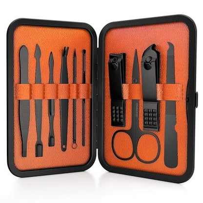 Wild Willies 10-Piece Pedicure & Manicure Kit for Men & Women - Compact Travel Nail Grooming Set with Clippers, Scissors, Tweezers, Files Avelisse