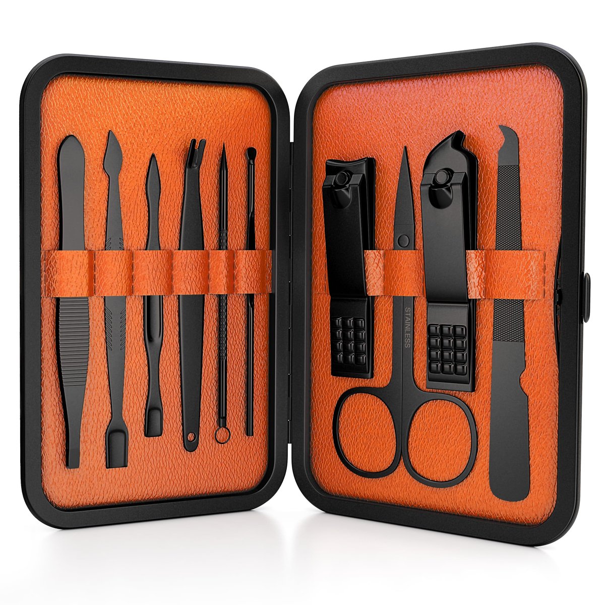 Wild Willies 10-Piece Pedicure & Manicure Kit for Men & Women - Compact Travel Nail Grooming Set with Clippers, Scissors, Tweezers, Files Avelisse