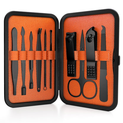 Wild Willies 10-Piece Pedicure & Manicure Kit for Men & Women - Compact Travel Nail Grooming Set with Clippers, Scissors, Tweezers, Files Avelisse