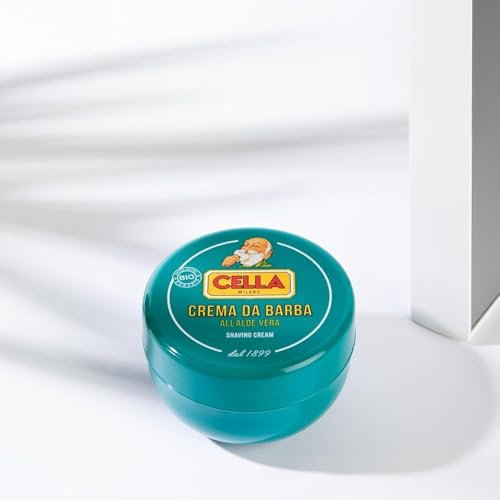 Cella Milano Aloe Vera Shaving Cream Soap, 150g – Dense, Luxurious Lather for Smooth Shaves, Made in Italy Since 1899 Avelisse