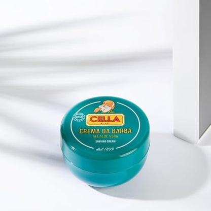 Cella Milano Aloe Vera Shaving Cream Soap, 150g – Dense, Luxurious Lather for Smooth Shaves, Made in Italy Since 1899 Avelisse