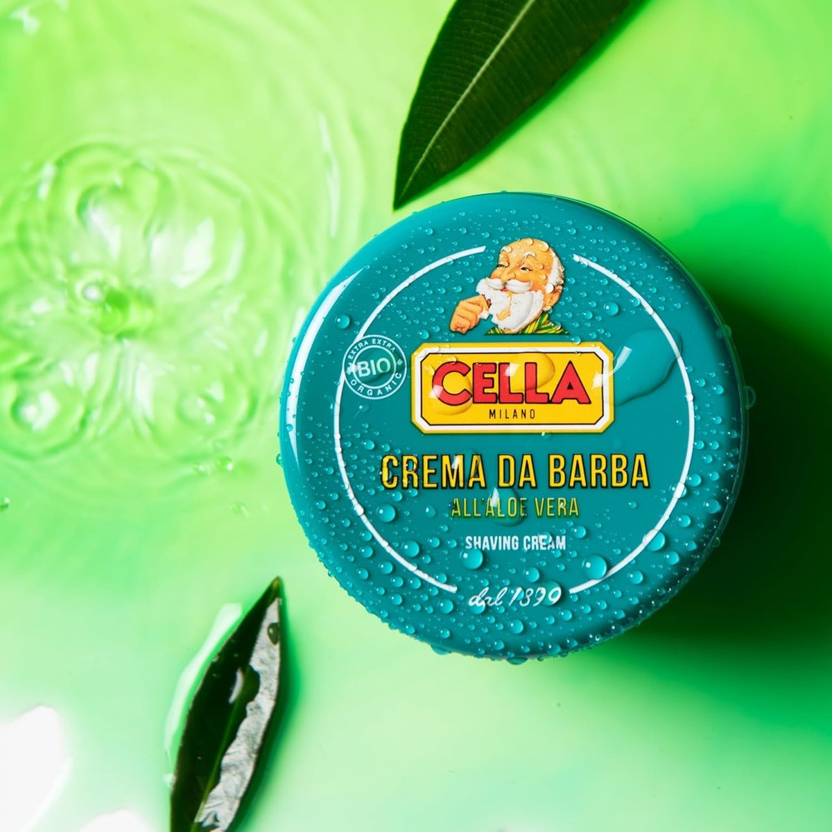 Cella Milano Aloe Vera Shaving Cream Soap, 150g – Dense, Luxurious Lather for Smooth Shaves, Made in Italy Since 1899 Avelisse
