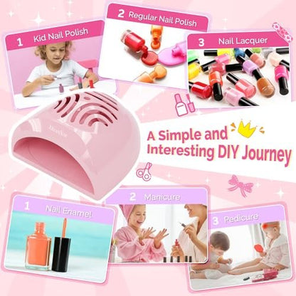 MelodySusie Portable Kids Nail Dryer - Mini Nail Fan for Water Based Nail Polish, Safe for Kids, Pink, 1 Count Avelisse