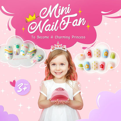 MelodySusie Portable Kids Nail Dryer - Mini Nail Fan for Water Based Nail Polish, Safe for Kids, Pink, 1 Count Avelisse