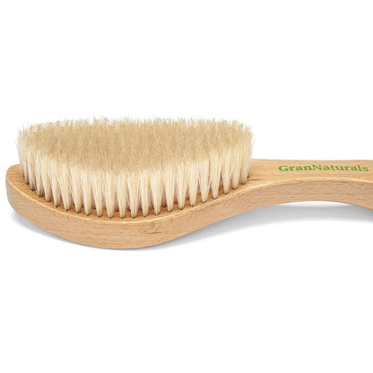 GranNaturals Soft Bristle Hair Brush – Curved Boar Bristle Hairbrush for Waves, Slick Back & Smoothing, Wooden Handle Avelisse