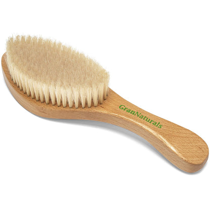GranNaturals Soft Bristle Hair Brush – Curved Boar Bristle Hairbrush for Waves, Slick Back & Smoothing, Wooden Handle Avelisse