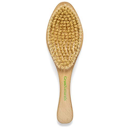 GranNaturals Soft Bristle Hair Brush – Curved Boar Bristle Hairbrush for Waves, Slick Back & Smoothing, Wooden Handle Avelisse