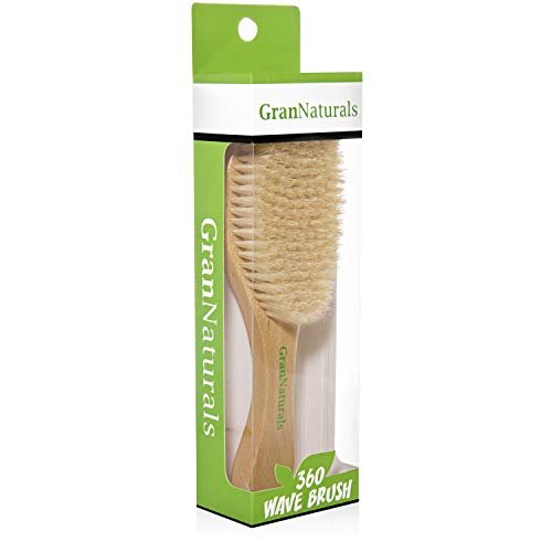 GranNaturals Soft Bristle Hair Brush – Curved Boar Bristle Hairbrush for Waves, Slick Back & Smoothing, Wooden Handle Avelisse