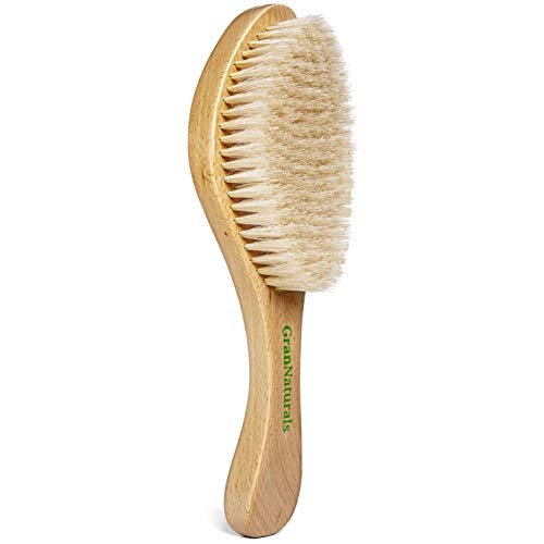 GranNaturals Soft Bristle Hair Brush – Curved Boar Bristle Hairbrush for Waves, Slick Back & Smoothing, Wooden Handle Avelisse