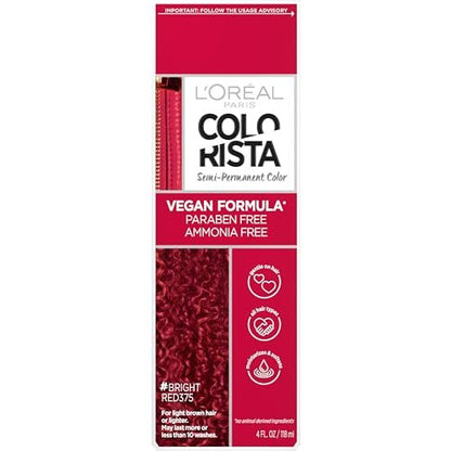 L'Oreal Paris Colorista Semi Permanent Hair Color for Bleached or Blonde Hair - Bright Red, 1 Count
