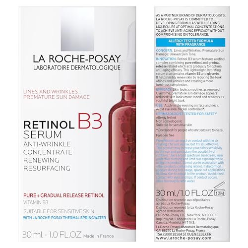 La Roche-Posay Pure Retinol Face Serum with Vitamin B3 - Anti-Aging Serum for Lines, Wrinkles & Sun Damage, 1.0 Fl Oz Avelisse