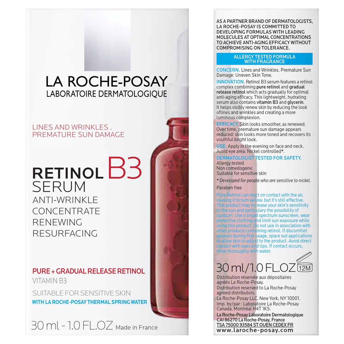 La Roche-Posay Pure Retinol Face Serum with Vitamin B3 - Anti-Aging Serum for Lines, Wrinkles & Sun Damage, 1.0 Fl Oz Avelisse
