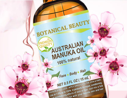 Botanical Beauty MANUKA OIL Wild Growth Raw 100% Natural Virgin Unrefined Cold Pressed Carrier Oil for Skin, Face, Hair, Lip and Nail Care Anti-Aging 0.5 Fl Oz - 15 ml Avelisse