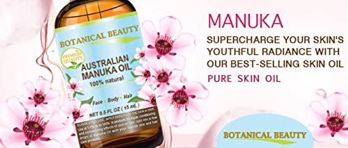 Botanical Beauty MANUKA OIL Wild Growth Raw 100% Natural Virgin Unrefined Cold Pressed Carrier Oil for Skin, Face, Hair, Lip and Nail Care Anti-Aging 0.5 Fl Oz - 15 ml Avelisse
