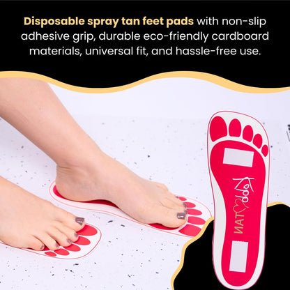 Kobbtan Spray Tan Feet Pads – Disposable Non-Slip Foot Protectors for Spray Tanning, 25 Pairs Avelisse