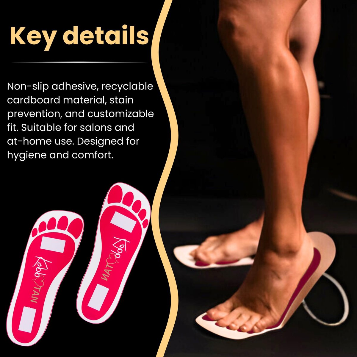 Kobbtan Spray Tan Feet Pads – Disposable Non-Slip Foot Protectors for Spray Tanning, 25 Pairs Avelisse