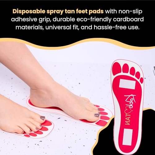 Kobbtan Spray Tan Feet Pads – Disposable Non-Slip Foot Protectors for Spray Tanning, 25 Pairs Avelisse