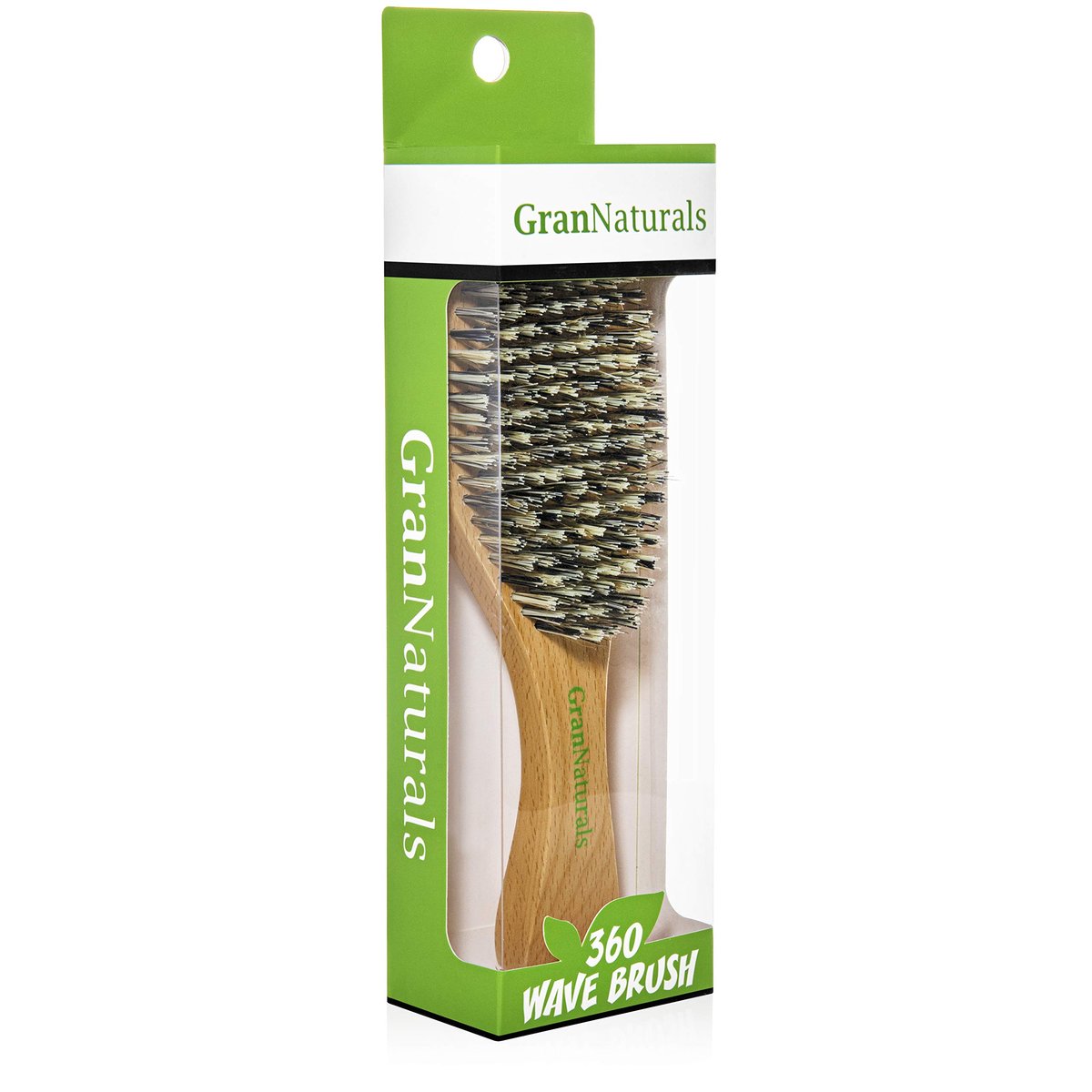GranNaturals Extra Hard Wave Brush - Curved Boar & Extra Hard Nylon Bristle Hair Brush for 360 Waves - görsel 15
