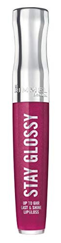 Rimmel Stay Glossy Lip Gloss - Non-Sticky, Lightweight Formula for High-Shine Lip Color - 400 Berry Bad, 0.18 oz