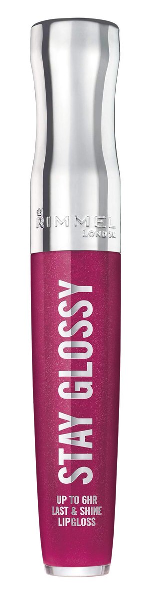 Rimmel Stay Glossy Lip Gloss - Non-Sticky, Lightweight Formula for High-Shine Lip Color - 400 Berry Bad, 0.18 oz - görsel 3