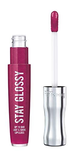 Rimmel Stay Glossy Lip Gloss - Non-Sticky, Lightweight Formula for High-Shine Lip Color - 400 Berry Bad, 0.18 oz - görsel 2