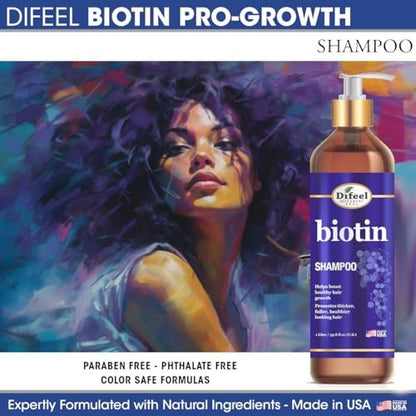 Difeel Pro-Growth Biotin Shampoo 33.8 oz - Biotin Shampoo for Thinning Hair and Hair Growth Avelisse