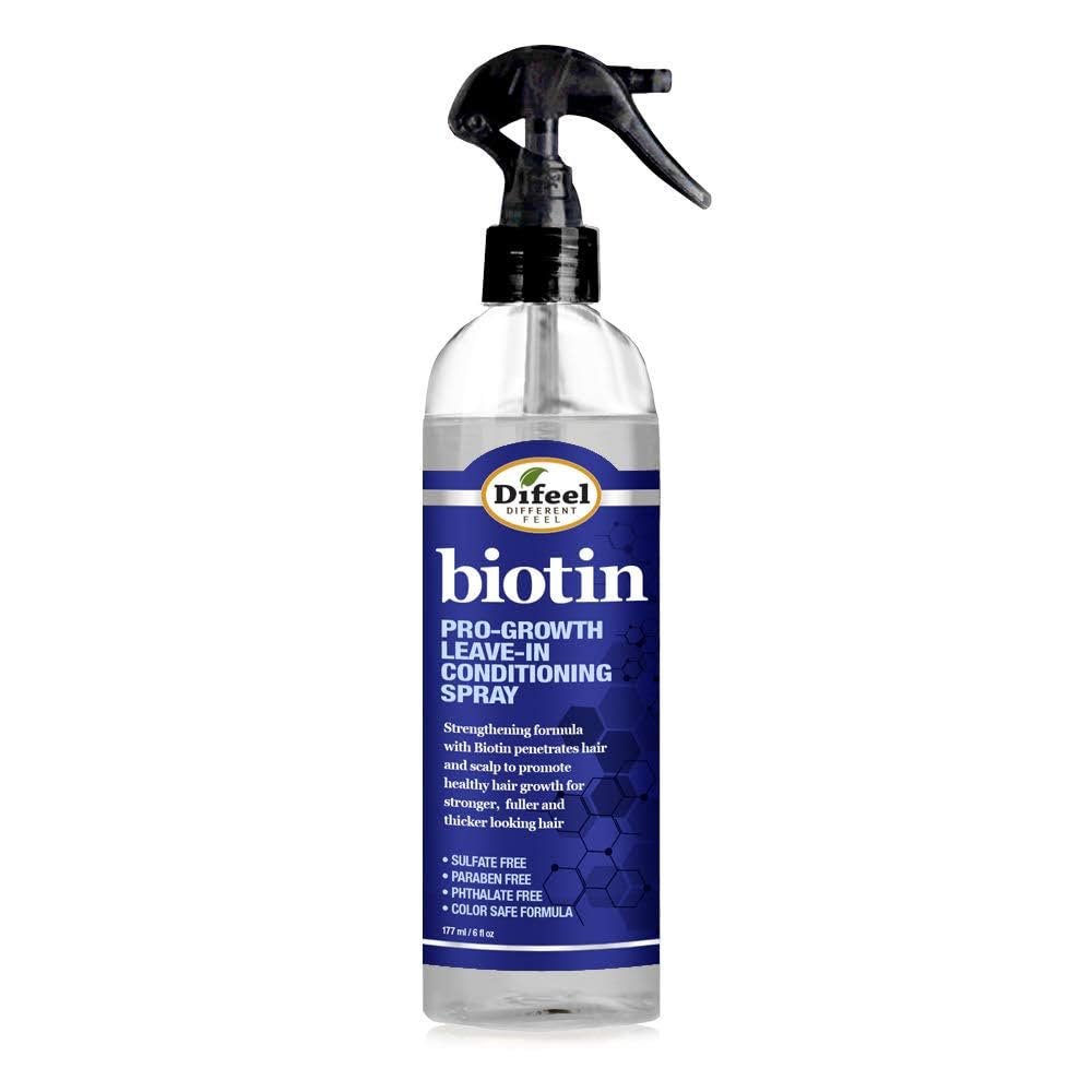 Difeel Pro-Growth Biotin Leave-in Conditioning Spray 6 oz - Hair Loss Leave-in Treatment for All Hair Types - görsel 1
