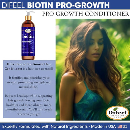 Difeel Pro-Growth Biotin Conditioner for Hair Growth – 33.8 oz, Ideal for Thin Hair Avelisse