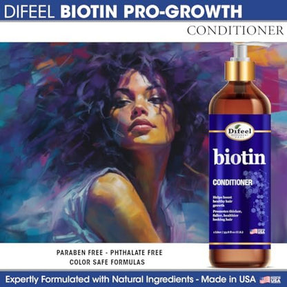 Difeel Pro-Growth Biotin Conditioner for Hair Growth – 33.8 oz, Ideal for Thin Hair Avelisse