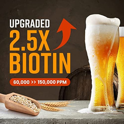 CRAZY SKIN German Beers Yeast Biotin Shampoo - Anti-Hair Loss & Thickening, Gentle Exfoliating Scalp Treatment with Panthenol, Collagen, Sulfate-Free, 300ml