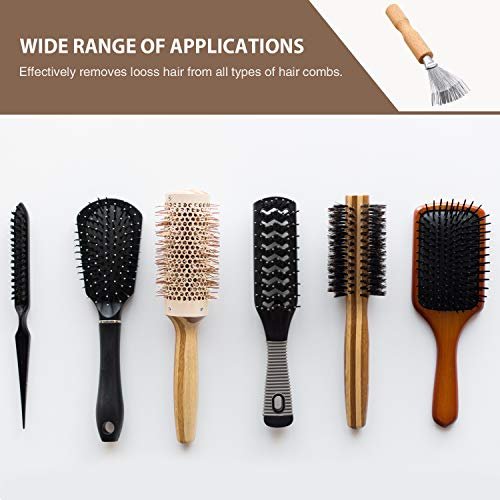 Boao Hair Brush Cleaner – 2-Piece Mini Hair Dirt Remover with Metal Wire Rake & Wooden Handle for Home and Salon Use - görsel 11