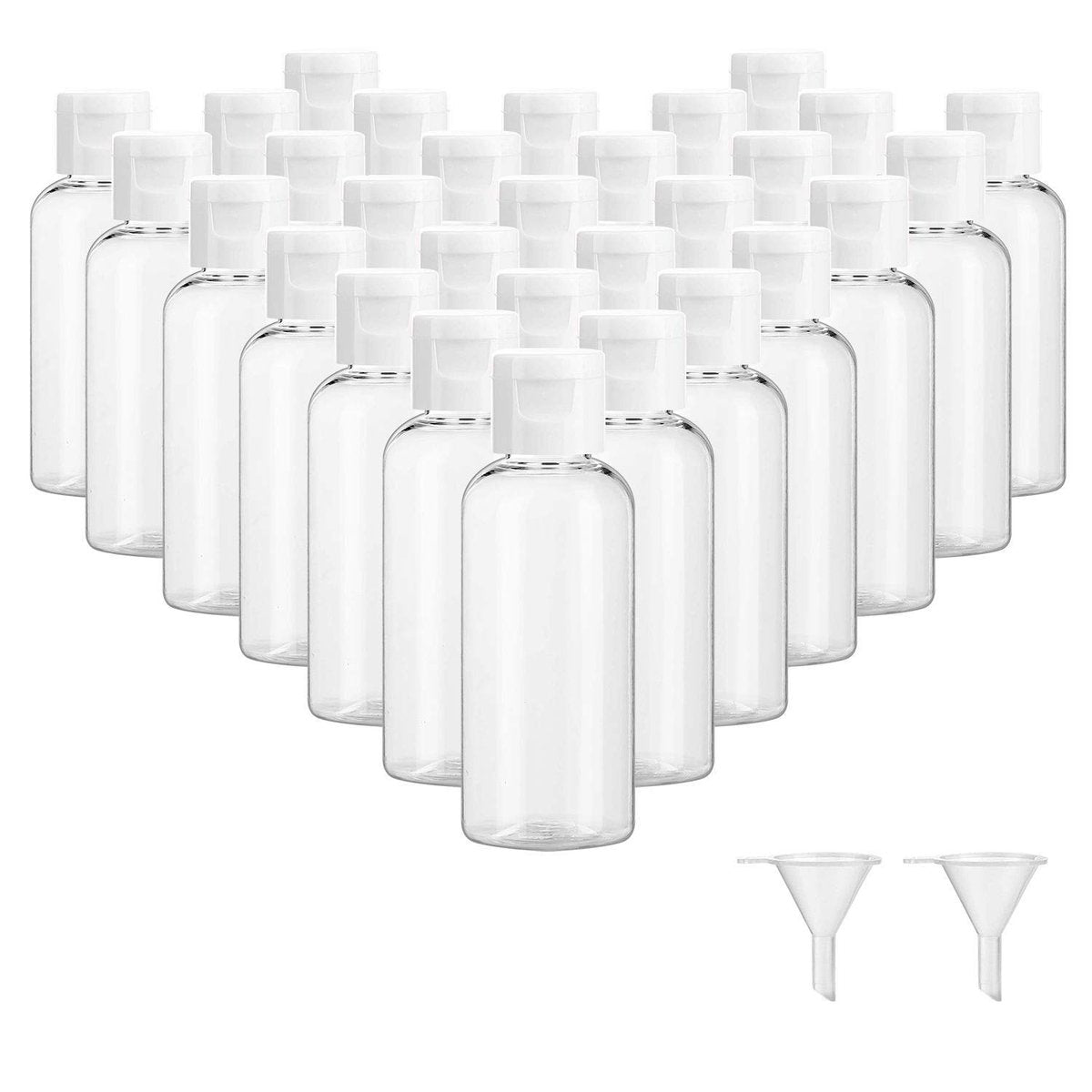 Dabacc 30 Pack 2 oz Clear Plastic Empty Bottles with Flip Cap for Travel Size Liquids - görsel 2