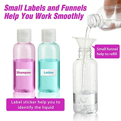 Dabacc 30 Pack 2 oz Clear Plastic Empty Bottles with Flip Cap for Travel Size Liquids - görsel 5