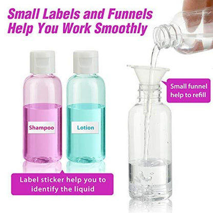 Dabacc 30 Pack 2 oz Clear Plastic Empty Bottles with Flip Cap for Travel Size Liquids